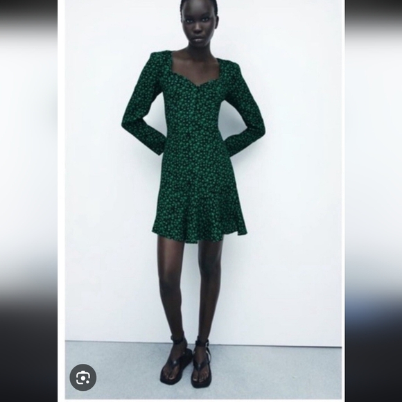 Zara Floral Print Mini Dress Size Small - Picture 2 of 13